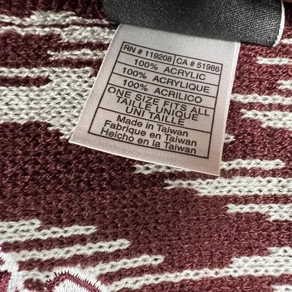Adidas Unisex One Size Maroon‎ Gray Acrylic Texas A&M Aggies Football Scarf NWT